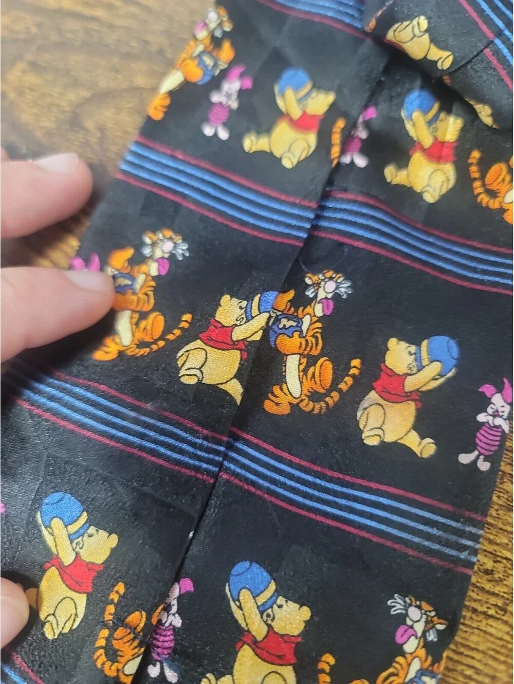 Disney Winnie the Pooh 100 Acre Collection Silk Tie Tigger Pooh And Piglet Black
